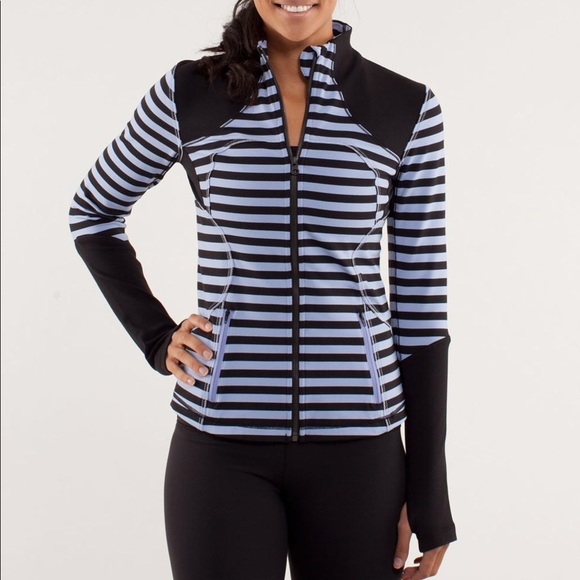lululemon athletica Jackets & Blazers - Forme Jacket in Sea Stripe Polar Haze Black